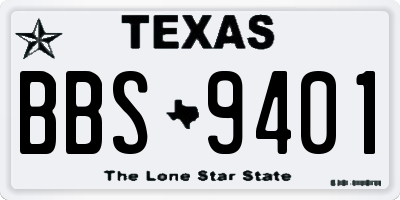TX license plate BBS9401