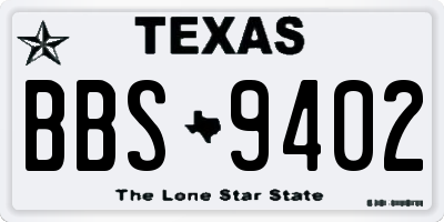 TX license plate BBS9402