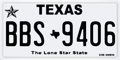 TX license plate BBS9406