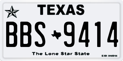 TX license plate BBS9414