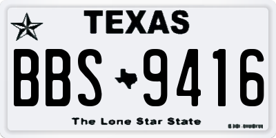 TX license plate BBS9416