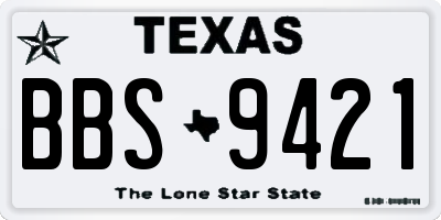 TX license plate BBS9421