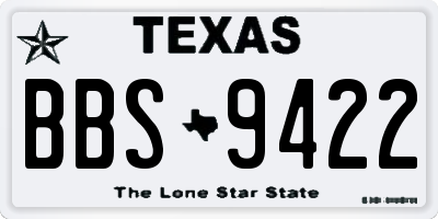 TX license plate BBS9422