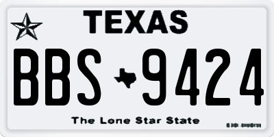 TX license plate BBS9424