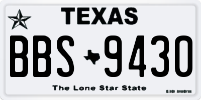 TX license plate BBS9430