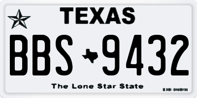 TX license plate BBS9432