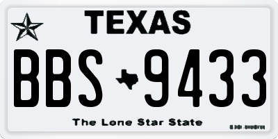 TX license plate BBS9433