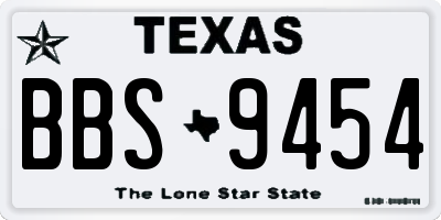 TX license plate BBS9454