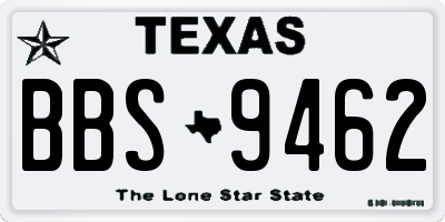 TX license plate BBS9462