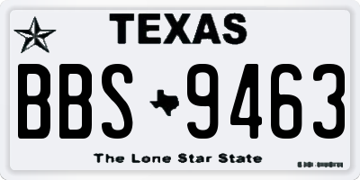 TX license plate BBS9463