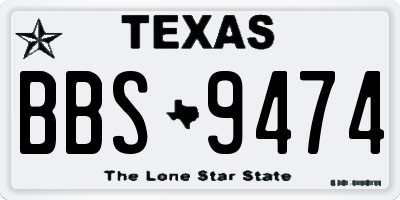 TX license plate BBS9474