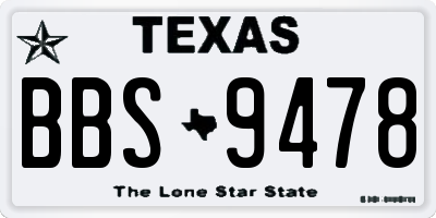 TX license plate BBS9478