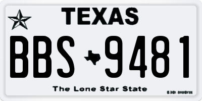 TX license plate BBS9481