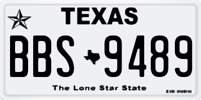 TX license plate BBS9489