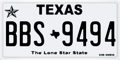 TX license plate BBS9494