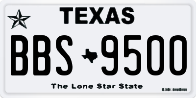 TX license plate BBS9500