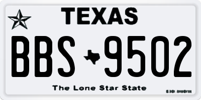 TX license plate BBS9502