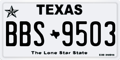 TX license plate BBS9503