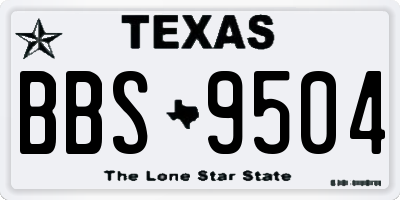 TX license plate BBS9504