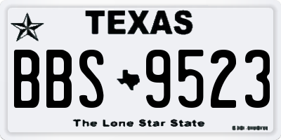 TX license plate BBS9523