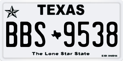 TX license plate BBS9538