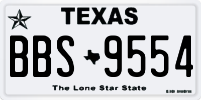 TX license plate BBS9554