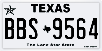 TX license plate BBS9564