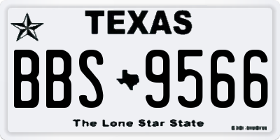 TX license plate BBS9566