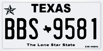 TX license plate BBS9581
