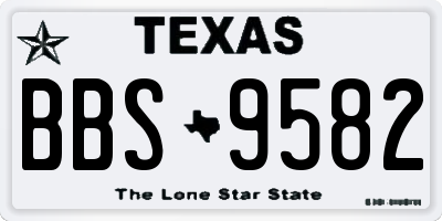 TX license plate BBS9582