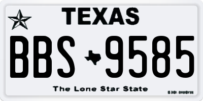 TX license plate BBS9585