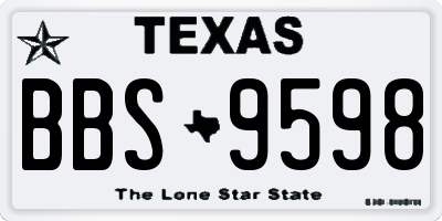 TX license plate BBS9598
