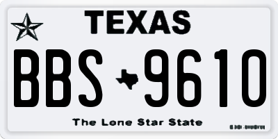 TX license plate BBS9610