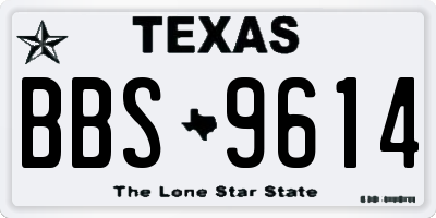 TX license plate BBS9614