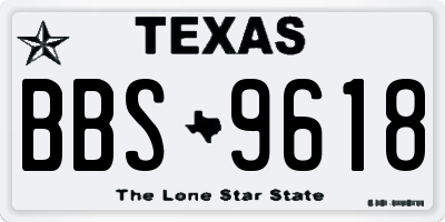 TX license plate BBS9618