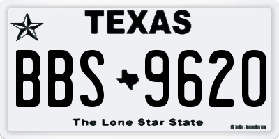 TX license plate BBS9620