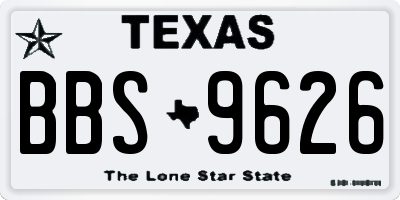 TX license plate BBS9626