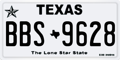 TX license plate BBS9628