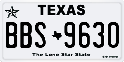 TX license plate BBS9630