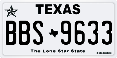TX license plate BBS9633