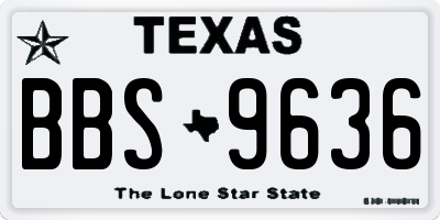TX license plate BBS9636