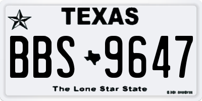 TX license plate BBS9647