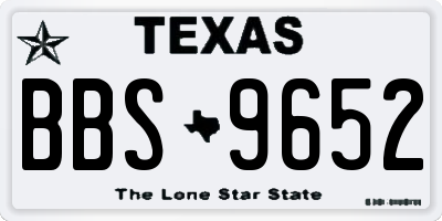 TX license plate BBS9652