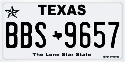 TX license plate BBS9657