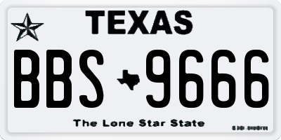 TX license plate BBS9666
