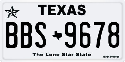 TX license plate BBS9678