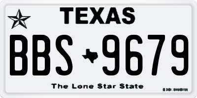 TX license plate BBS9679