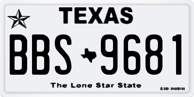 TX license plate BBS9681