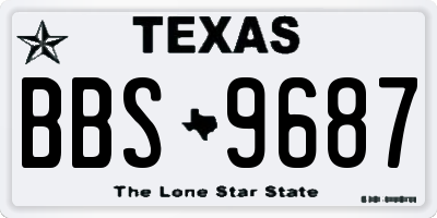 TX license plate BBS9687