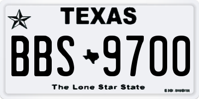 TX license plate BBS9700